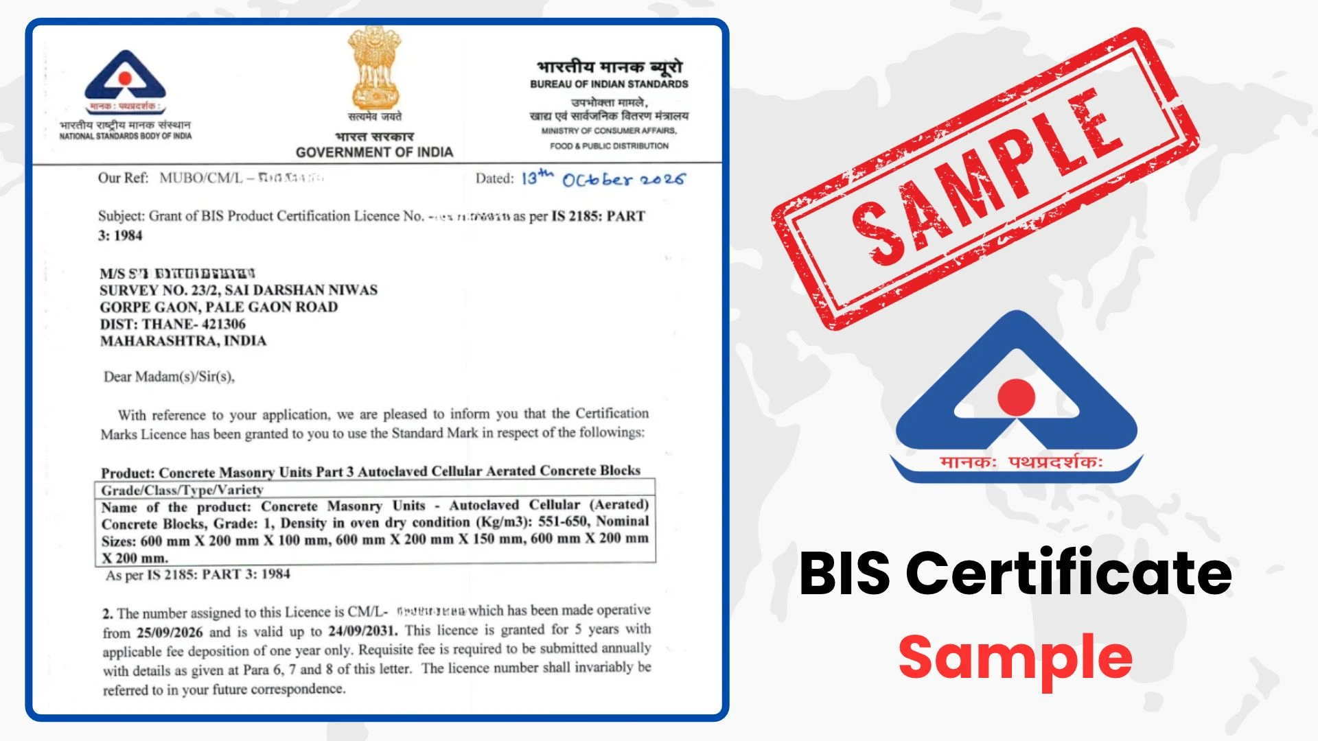  BIS Certificate Sample | BIS Certificate Sample PDF