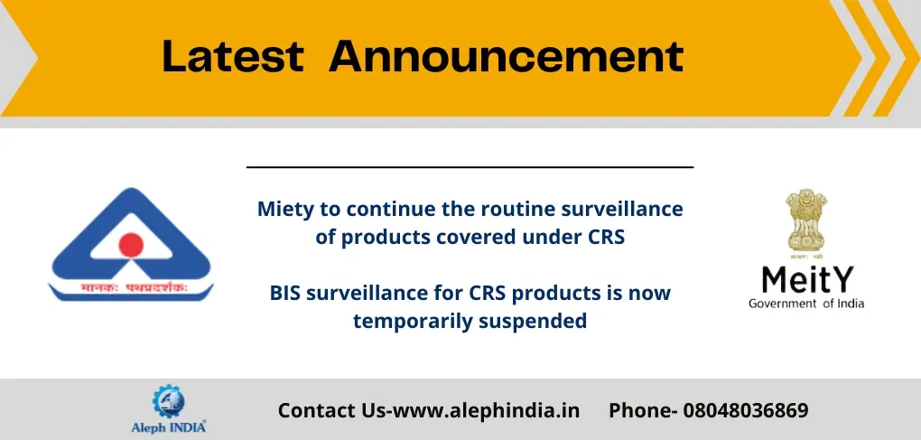 Suspension of BIS market surveillance for CRS products