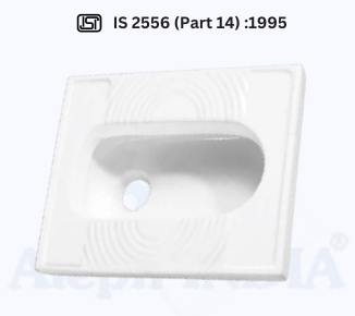 BIS CERTIFICATION for Ceramic Tiles, Sanitary Wares, and Laboratory Wares (Vitreous Sanitary Appliances (Vitreous China) ― Specific Requirements of Integrated Squatting Pans) IS 2556 (Part 14):1995