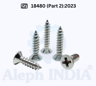 BIS CERTIFICATION FOR CROSS RECESSED TAPPING SCREWS PART 2 COUNTERSUNK FLAT HEAD IS 18480(Part 2)