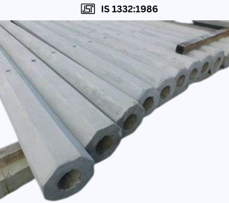 BIS CERTIFICATION for precast Reinforced Concrete Street Lighting Poles as per IS 1332:1986