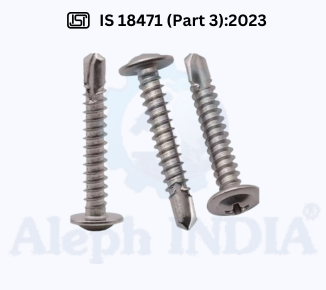 BIS CERTIFICATION FOR FASTENERS - CROSS RECESSED DRILLING SCREWS WITH TAPPING SCREW THREAD - PART 3 RAISED COUNTERSUNK HEAD IS 18471 (Part 3)