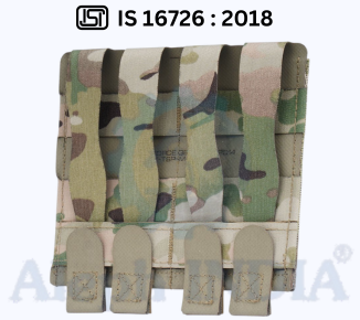 BIS CERTIFICATION FOR POUCH FOR AMMUNITION AND GRENADES MADE OF DISRUPTIVE PATTERN NYLON-66 IS 16726