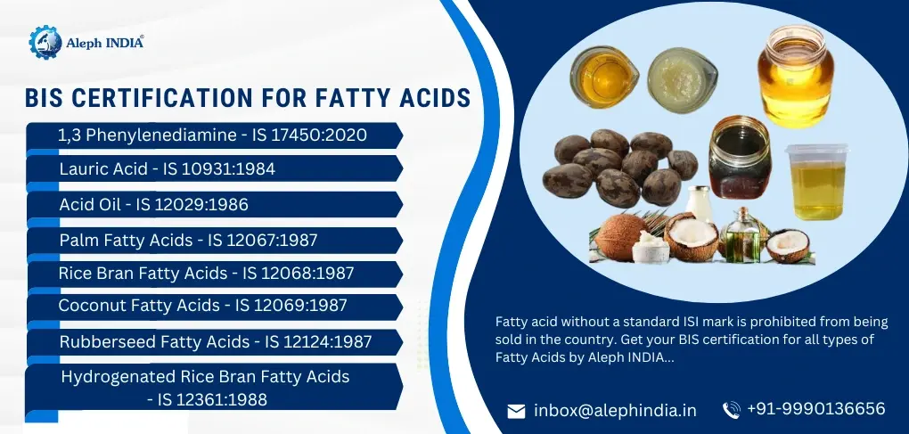 BIS Certification for Fatty Acids